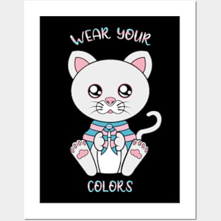 Transexual flag, cute cat lgbt Posters and Art